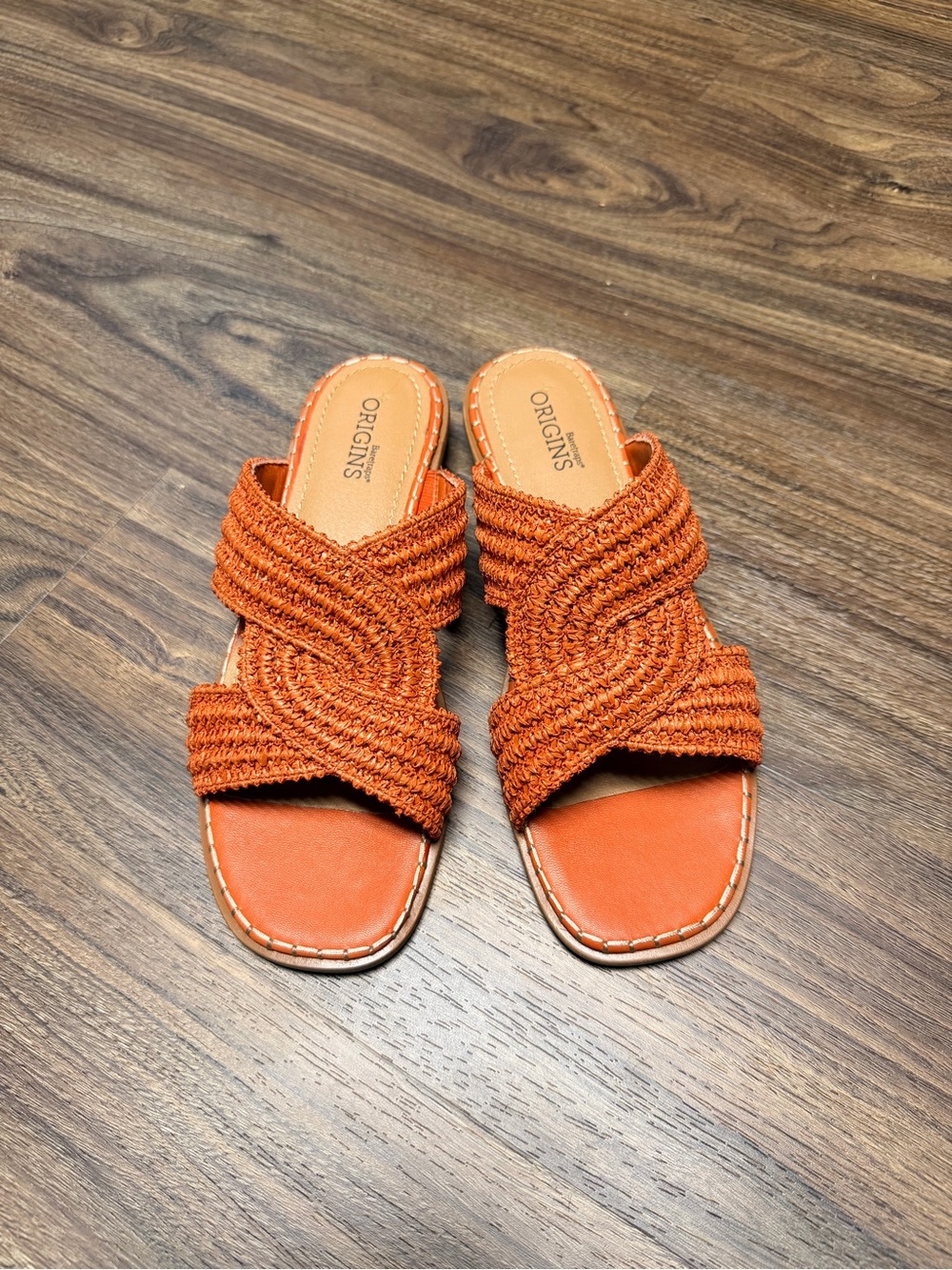 Origins Braided Orange Slip-On Mules/NWOB/size 8 and 8.5